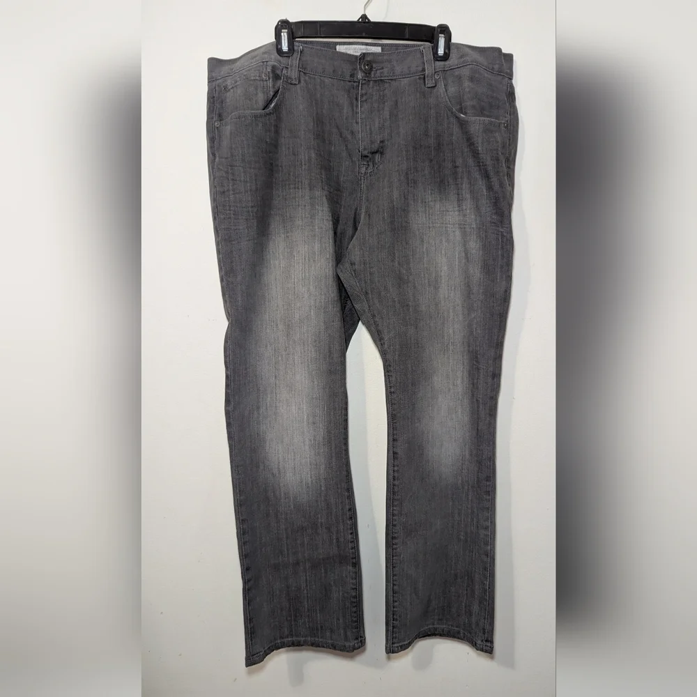 Ecko Unlimited Straight Leg Jeans Gray Denim Cotton Stretch Men's Size 42x31